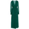 Vacation V-neck Hakama New Drape Jumpsuit Female Temperament Advanced Wide-leg Jumpsuit High Waist Thin Long Section  Dress