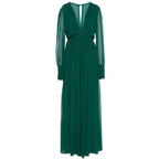 Vacation V-neck Hakama New Drape Jumpsuit Female Temperament Advanced Wide-leg Jumpsuit High Waist Thin Long Section  Dress