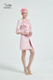 China Tailor  Custom Made Formal Wedding Guest Dress Mother of The Bride Dress   Pink Jacket Evening Gown with Sleeves