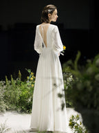 pure silk satin light wedding dress new Hepburn simple bride female French wedding dress tailor shop  customization dress