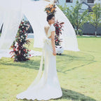 silk wedding dress