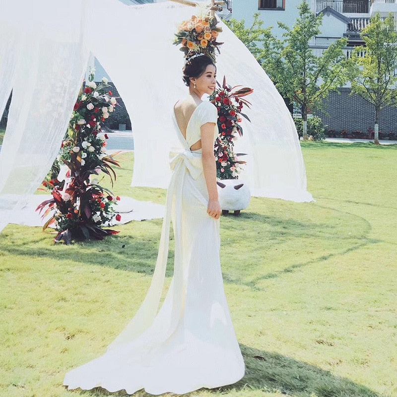 silk wedding dress