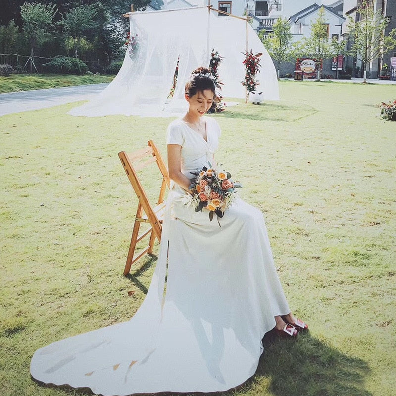 silk wedding dress