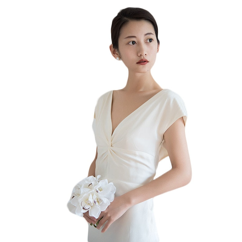 silk wedding dress