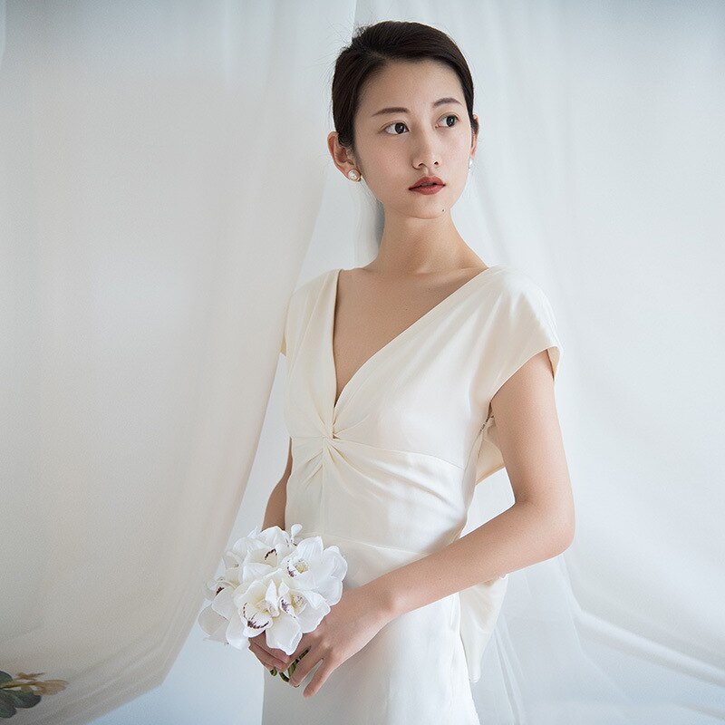 silk wedding dress