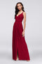tailor shop  Double-Strap Long Georgette Bridesmaid Wrap Dress wrap arouond dress for wedding party sedona oasis teal blue color