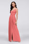 tailor shop  Double-Strap Long Georgette Bridesmaid Wrap Dress wrap arouond dress for wedding party sedona oasis teal blue color