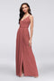 tailor shop  Double-Strap Long Georgette Bridesmaid Wrap Dress wrap arouond dress for wedding party sedona oasis teal blue color