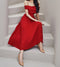tailor shop Fashion A Line Evening Dresses A Line Shoulderless Over Knee Red None Decoration Short Sleeve red summer dress
