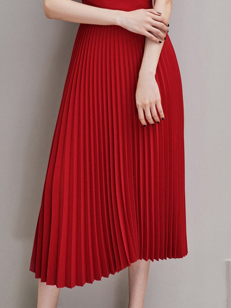 tailor shop Fashion A Line Evening Dresses A Line Shoulderless Over Knee Red None Decoration Short Sleeve red summer dress