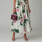 Tailor Shop Light Luxury Design Sense Off-shoulder Printed Tube Top Dress One-neck Dress Skirt Rose Flower Sexy Long Skirt Dress