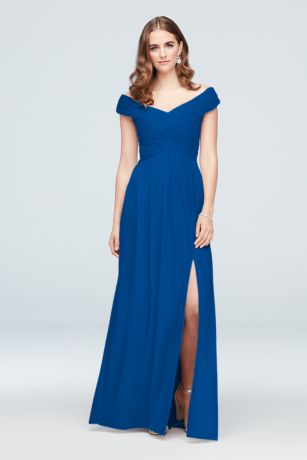 tailor shop custom made Crisscross Off-the-Shoulder Mesh Bridesmaid Dress iris petal pink champagne color plus size dress
