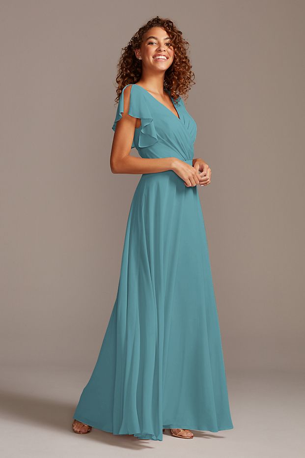 tailor shop custom made Flutter Sleeve Full Skirt Bridesmaid Dress dus –  Shenzhen Stephanie Apparel Ltd. Shenzhen Tailor