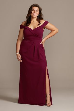 tailor shop custom made Off-the-Shoulder  Crepe Bridesmaid Dress gem green wine bright blue champagne color bridesmaid dress