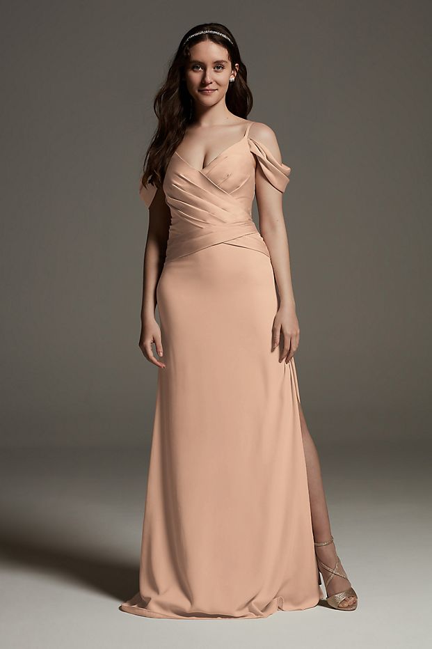 tailor shop custom made Shine Bodice Off Shoulder Crepe Bridesmaid Dre –  Shenzhen Stephanie Apparel Ltd. Shenzhen Tailor
