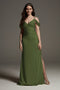 tailor shop custom made Shine Bodice Off Shoulder Crepe Bridesmaid Dress