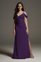 tailor shop custom made Shine Bodice Off Shoulder Crepe Bridesmaid Dress
