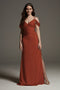tailor shop custom made Shine Bodice Off Shoulder Crepe Bridesmaid Dress