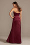 tailor shop custom made Shiny Charmeuse Cowl Neck Slip Dress with Slit  burgundy bridesmaid dresses wedding party dress