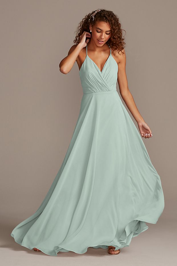 Tailor Shop Custom Made Spaghetti Strap Full Skirt Bridesmaid Dress Ballet Dusty Blue Teal Blue Juniper Color Bridesmaid Dress