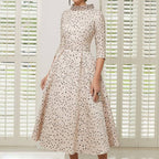 tailor shop custom made black dots dress mother of the bride dress wedding dress mother mother of bride outfit polckdots dress