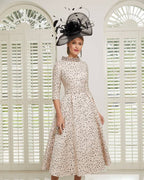 tailor shop custom made black dots dress mother of the bride dress wedding dress mother mother of bride outfit polckdots dress
