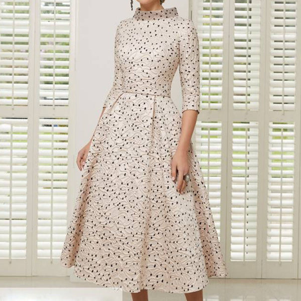 tailor shop custom made black dots dress mother of the bride dress wedding dress mother mother of bride outfit polckdots dress