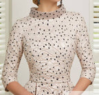 tailor shop custom made black dots dress mother of the bride dress wedding dress mother mother of bride outfit polckdots dress