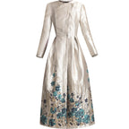 tailor shop custom made dress coat mid-length slim banquet brocade dress mother of the bride dresses plus size  jacquard coat
