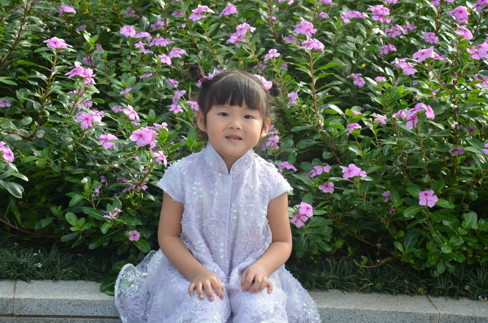 Tailor Shop Custom Made Dress Purple Lace Flower Girl Dresses Flower Girl Dresses for Weddings Tulle Dress  Girl Dress
