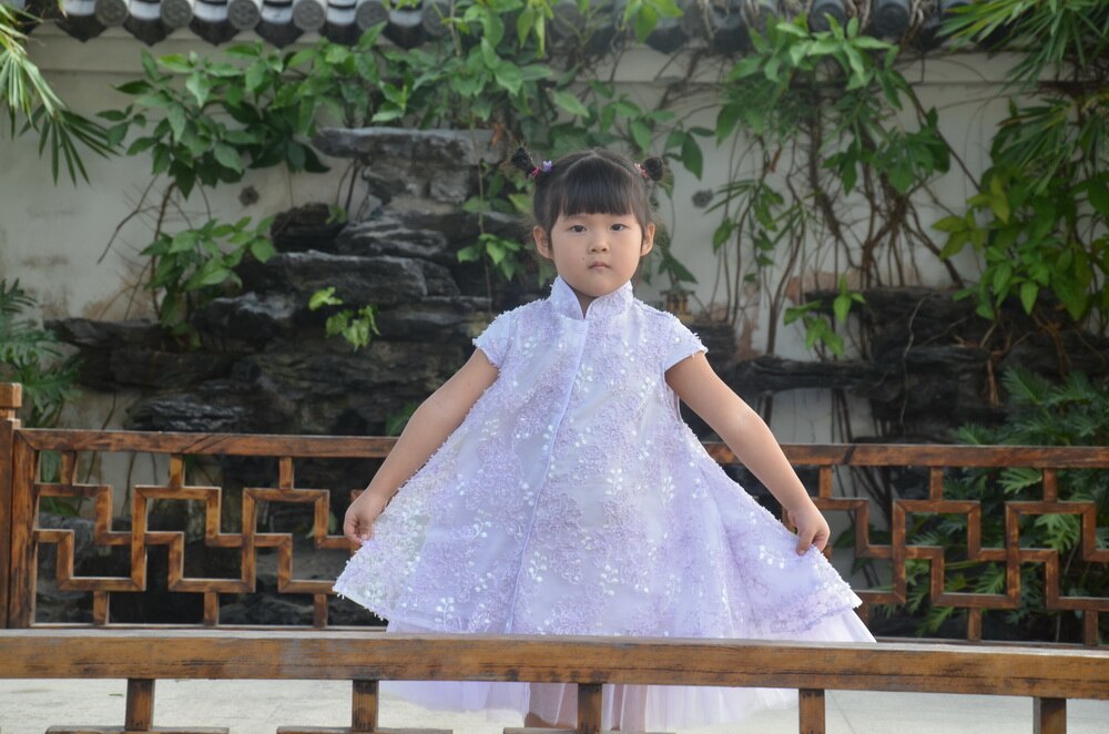 Tailor Shop Custom Made Dress Purple Lace Flower Girl Dresses Flower Girl Dresses for Weddings Tulle Dress  Girl Dress