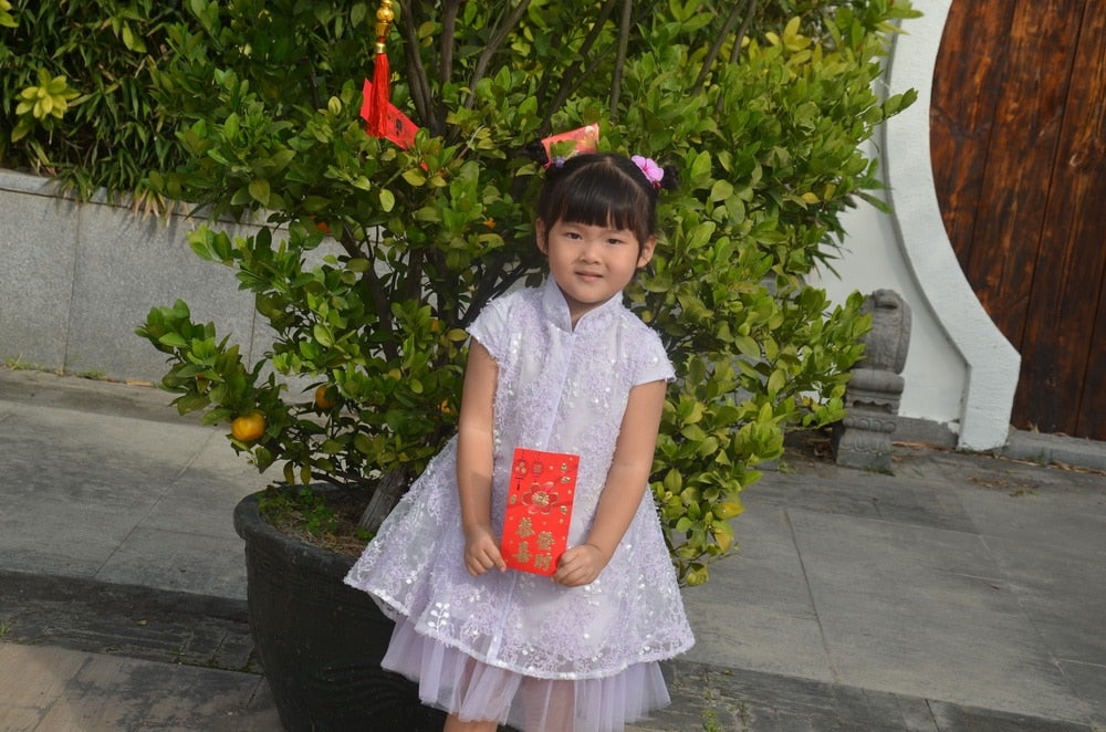 Tailor Shop Custom Made Dress Purple Lace Flower Girl Dresses Flower Girl Dresses for Weddings Tulle Dress  Girl Dress