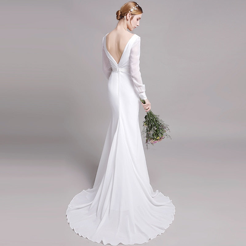 tailor shop custom made silk georgette wedding dress mermaid wedding dresses silk wedding dress customization dress of wedding