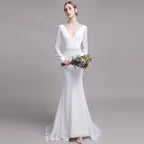 tailor shop custom made silk georgette wedding dress mermaid wedding dresses silk wedding dress customization dress of wedding