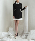 tailor shop little black dress black dress Retro Slim and thin black female light luxury dress Semi-Formal Dresses