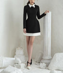 tailor shop little black dress black dress Retro Slim and thin black female light luxury dress Semi-Formal Dresses
