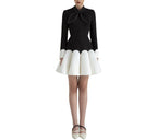 tailor shop little black dress black dress female light luxury dress Semi-Formal Dresses princess dress black white dress