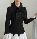 tailor shop little black dress black dress female light luxury dress Semi-Formal Dresses princess dress black white dress
