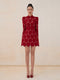 Tailor Shop Little Red Lace Dress Female Luxury Dress Semi-Formal Dresses Princess Dress Red Dress with Nude Color Lining Dress