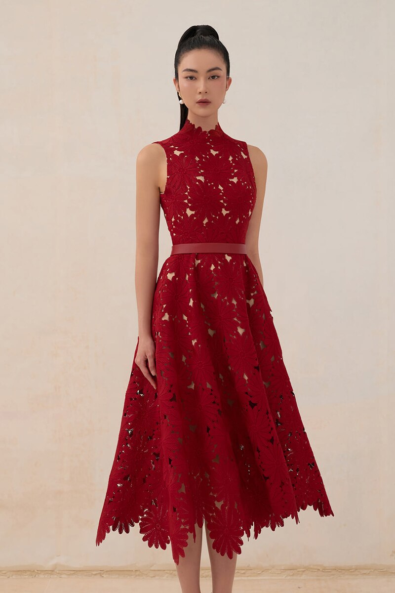 tailor shop red chrysanthemum lace dress female light luxury dress Semi-Formal Dresses princess dress Shenzhen Stephanie Apparel Ltd. Shenzhen Tailor tailor shop red chrysanthemum lace dress female light luxury dress Semi-Formal Dresses princess dress Shenzhen Stephanie Apparel Ltd. Shenzhen Tailor