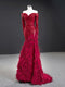 wedding bridal dress red toast clothing high-end temperament host art test performance clothing red sequins feather dress