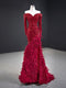 wedding bridal dress red toast clothing high-end temperament host art test performance clothing red sequins feather dress